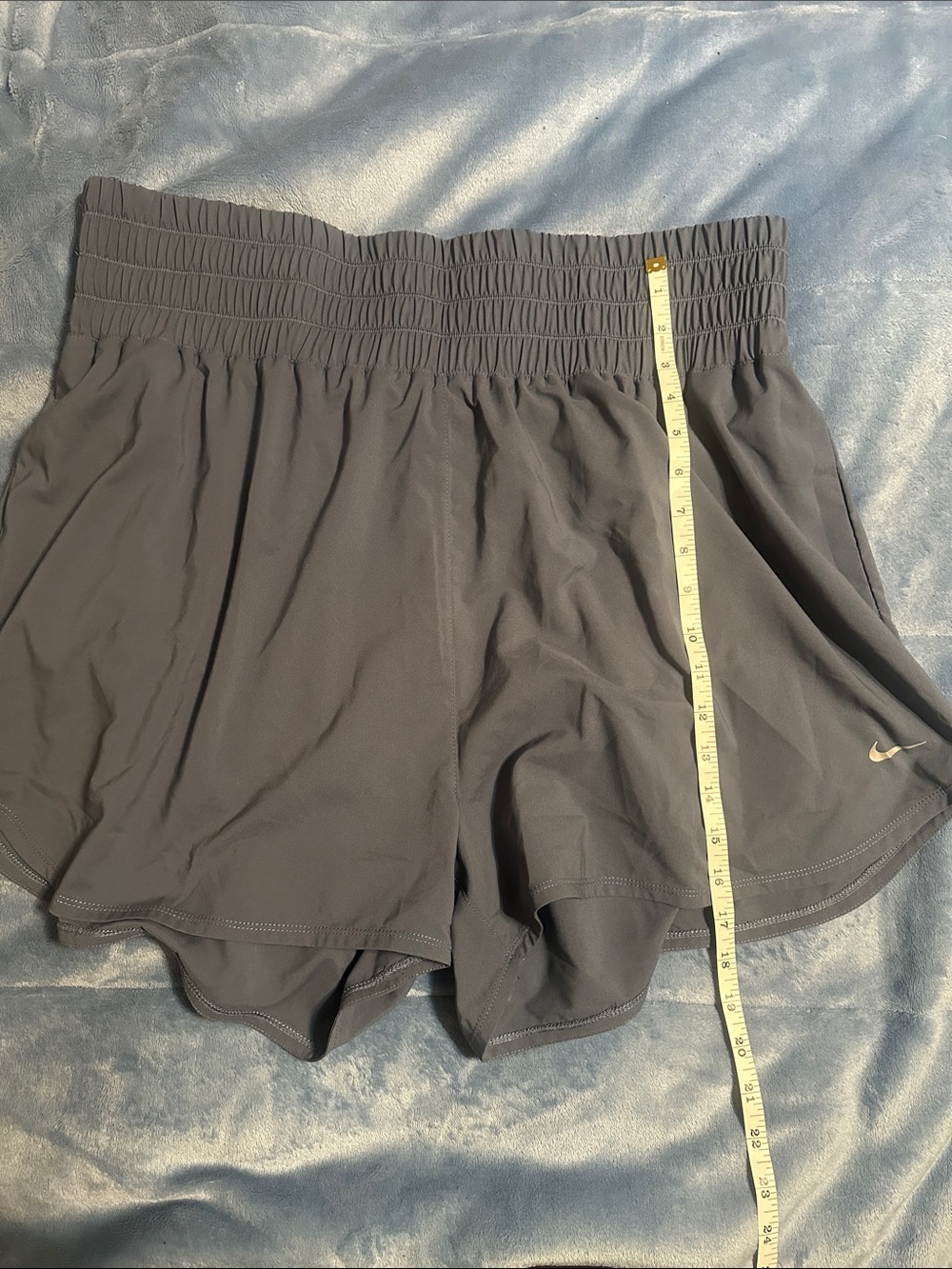 Nike Light Blue Elastic Waist Athletic Shorts